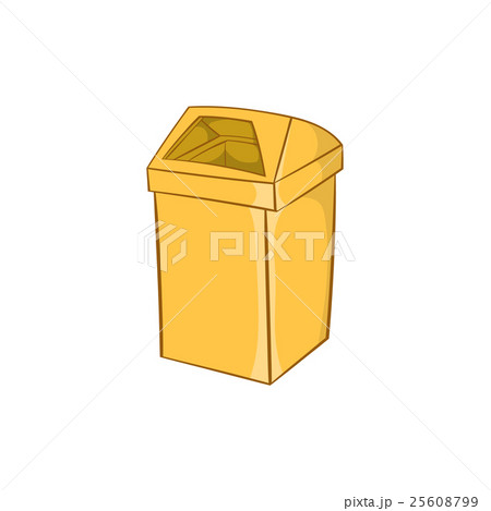 Yellow trash icon, cartoon style 25608799