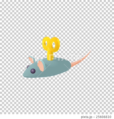 Clockwork mouse icon in cartoon style 25608810