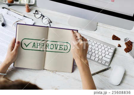 Approved Authorised Decision Selection Graphic Concept Approved Authorised Decision Selection Graphic Concept 25608836