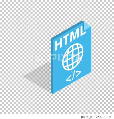 HTML file extension icon, isometric 3d style HTML file extension icon, isometric 3d style 25608906