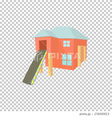Sawmill building icon in cartoon style 25608923