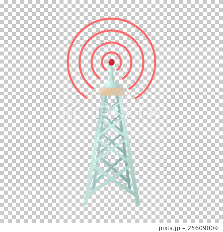 Radio tower icon in cartoon style 25609009