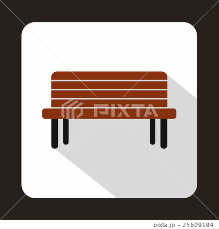 Street bench icon, flat style 25609194