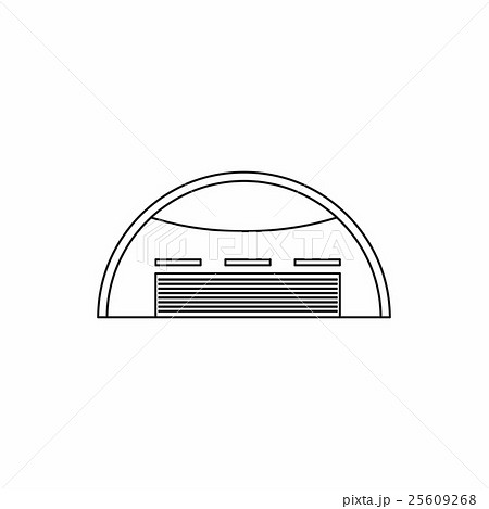 Round barn icon, outline style 25609268