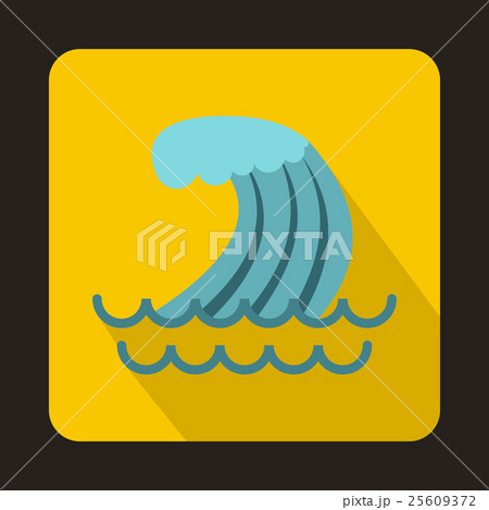 Tsunami wave icon in flat style 25609372