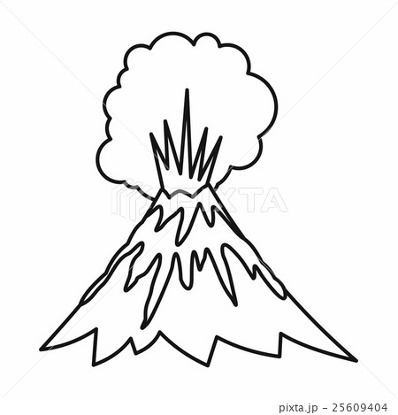 Volcano erupting icon, outline style Volcano erupting icon, outline style 25609404