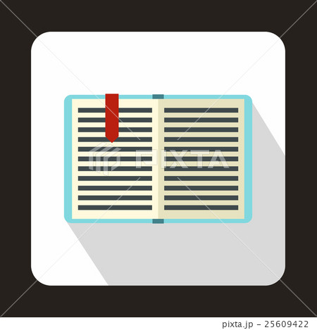 Open book with a bookmark icon, flat style Open book with a bookmark icon, flat style 25609422