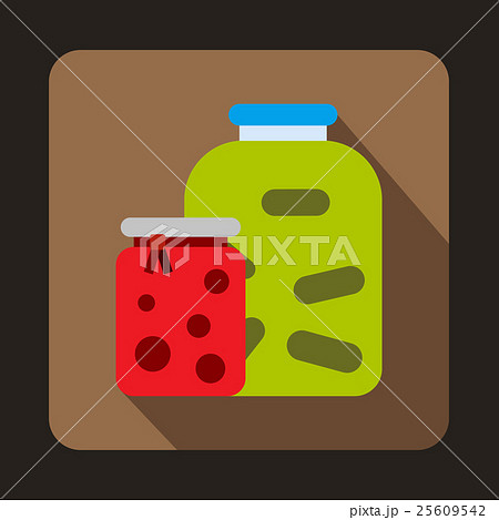 Jars with pickled vegetables and jam icon Jars with pickled vegetables and jam icon 25609542
