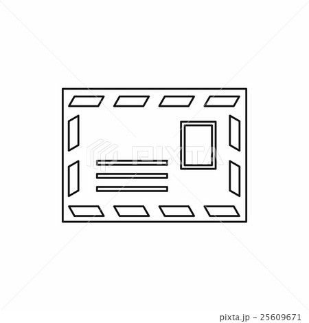 Postage envelope with stamp icon, outline style Postage envelope with stamp icon, outline style 25609671