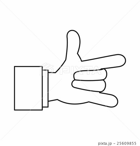 I Love You hand sign icon, outline style I Love You hand sign icon, outline style 25609855