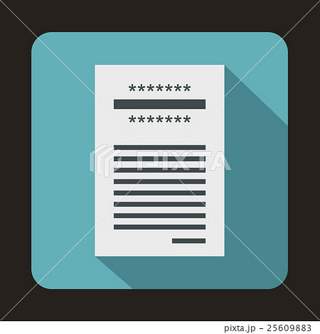 Sales printed receipt icon, flat style 25609883
