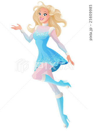 Beautiful woman in blue winter fairy snow maiden Beautiful woman in blue winter fairy snow maiden 25609985