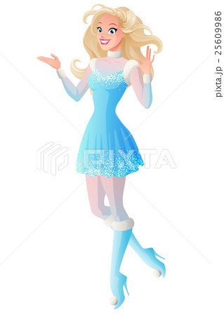 Woman in winter fairy costume presenting showing 25609986