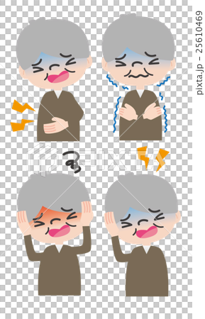 Elderly male illness symptom set 25610469