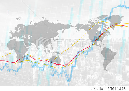世界の株価-ホワイト 25611893