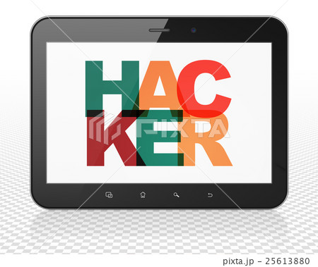 Security concept: Tablet Pc Computer with Hacker 25613880