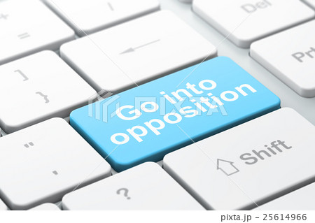 Politics concept: Go into Opposition on computer Politics concept: Go into Opposition on computer 25614966