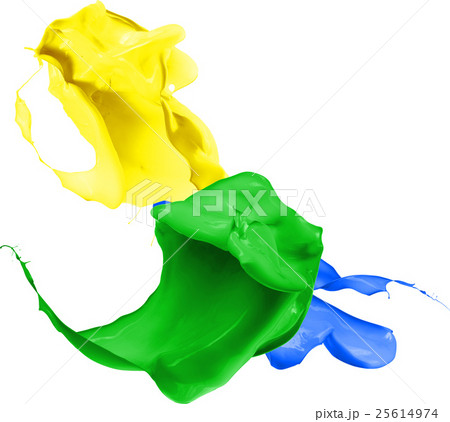 Colored paint splashes isolated on white 25614974