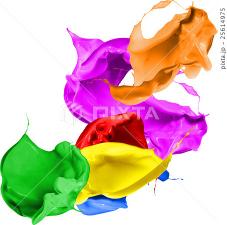 Colored paint splashes isolated on white 25614975