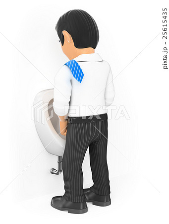 3D Businessman standing peeing 25615435