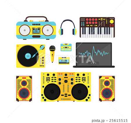 Dj Audio Music Equipment Set. Vector Dj Audio Music Equipment Set. Vector 25615515