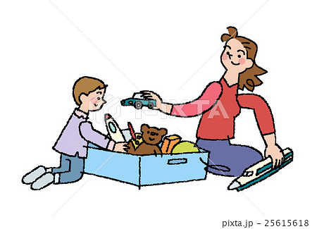 親子とおもちゃ箱 25615618