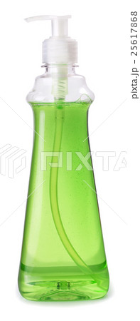 bottle of dishwashing liquid detergent isolate 25617868