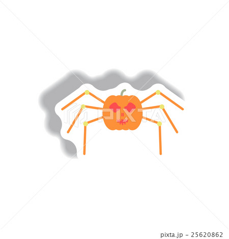 Vector illustration paper sticker Halloween icon 25620862