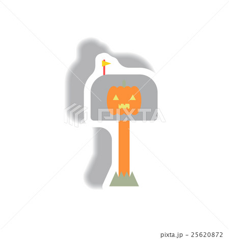 Vector illustration paper sticker Halloween icon 25620872
