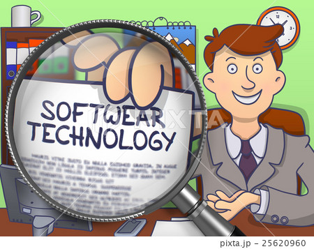 Softwear Technology through Magnifier. Doodle 25620960