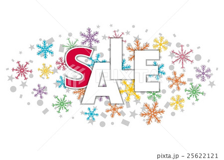 christmas offer sale banner with color snowflakes 25622121