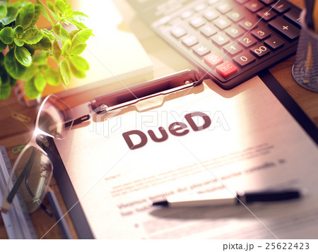 DueD Concept on Clipboard. 3D. 25622423
