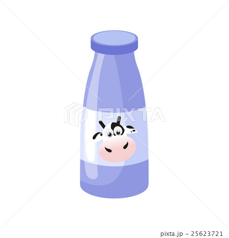 Bottle With Cow On The Label, Milk Based Product 25623721