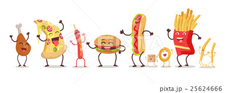 Set of Fast Food Products Vector in Flat Design 25624666