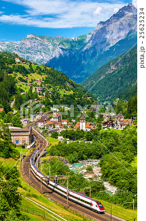 Express train at the old Gotthard railway - Express train at the old Gotthard railway - 25625234
