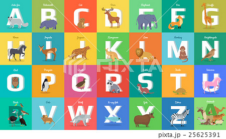 Animals Alphabet Letter From A To Zのイラスト素材