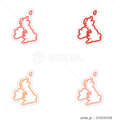 Set of stickers map Britain on white background 25626399