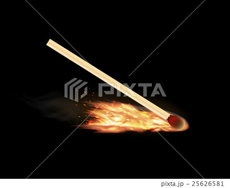 burning matchstick on a black background burning matchstick on a black background 25626581
