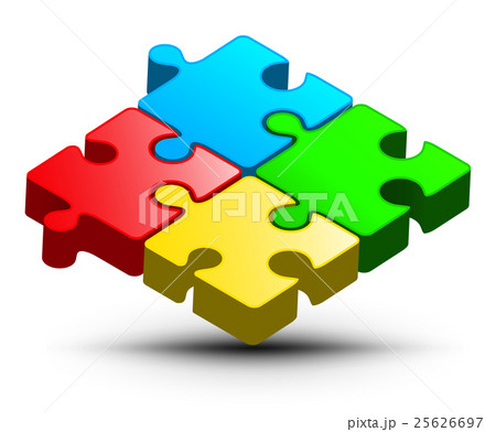 Puzzle Logo Design. Vector Colorful Jigsaw 3D 25626697