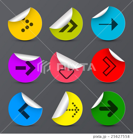 Arrows Set. Vector Paper Arrow in Colorful Circles 25627558