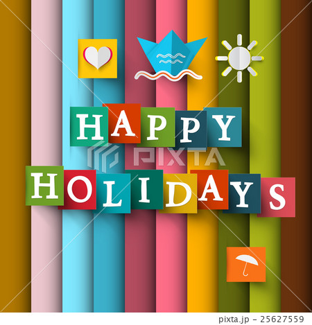 Happy Holidays. Retro Happy Holidays Illustration 25627559