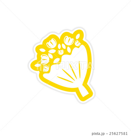 paper sticker on white background bridal bouquet 25627581