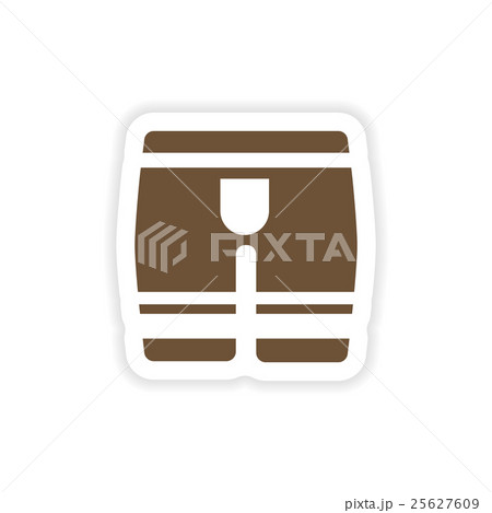 stylish paper sticker on white background men's 25627609