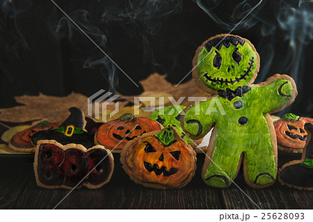 Homemade delicious ginger biscuits for Halloween 25628093
