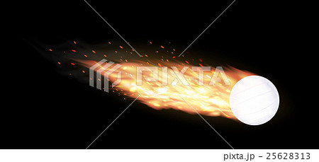 volleyball burning on a black background 25628313