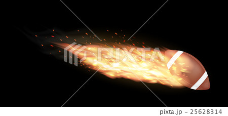 american football burning on a black background 25628314