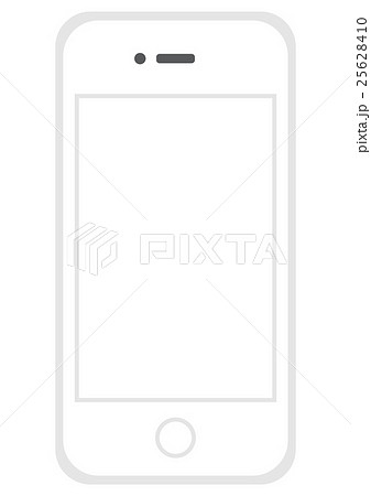 イラスト素材 スマートフォン 白 画面透過のイラスト素材 25628410 Pixta