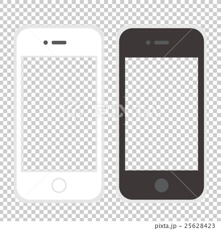 イラスト素材 スマートフォン 画面透過 白と黒２種のイラスト素材