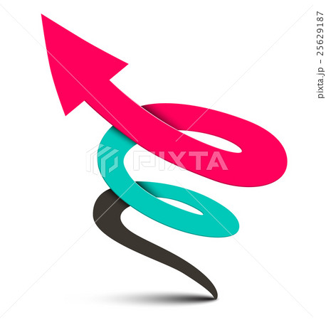 Curled Arrow. 3D Spiral Arrow Illustration Curled Arrow. 3D Spiral Arrow Illustration 25629187