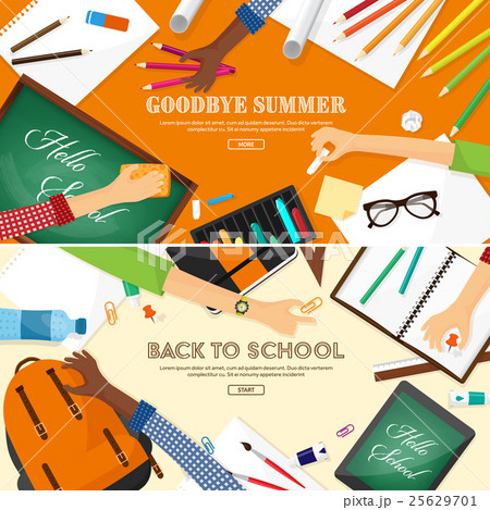 Back to school flat background. Online education 25629701